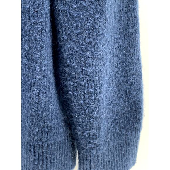 COS Women's Blue Knit Wool-Blend Relaxed-Fit Crewneck Long Sleeve Sweater SZ L - Picture 7 of 11